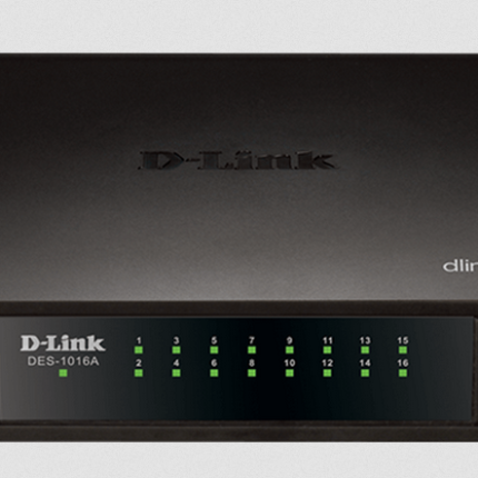 D-LINK 16 PORT SWITCH 10/100 DESKTOP SWITCH-16 PORTS-DES-1016A